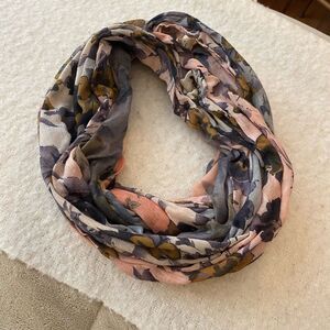Floral Infinity Scarf - Pink and Blue